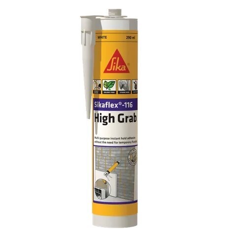SIKAflex 116 MaxTack (White 290 ml) Glue Lem Perekat Serbaguna SIKA 116 High Grab Pengganti Paku untuk Kayu Aluminium Besi Baja Kaca Cermin - Putih