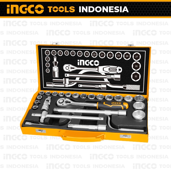 24-Pcs 1/2" Socket Set INGCO HKTS0243 Paket Tools Kunci Sok Soket Inch