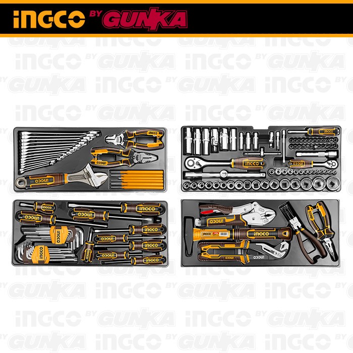 132-Pcs Mechanical Tools Chest Set (18Kg) INGCO HTCS221321 Paket Box Kotak Besi Alat Perkakas Toolkit Tool Kit Tang Kunci Pas Impact Socket Obeng Teknisi Bengkel Motor Mobil