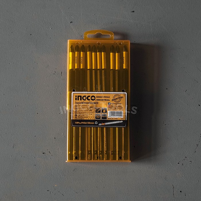 10Pcs Impact Screwdriver Bit (PH2 150mm) INGCO SDBIM11PH263 Mata Obeng