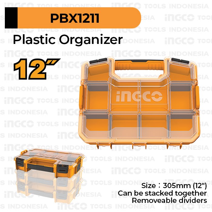 Small Tool Box (30cm) INGCO PBX1211 Kotak Alat Perkakas Kecil Mur Baut