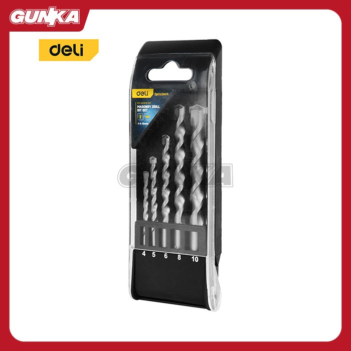 Masonry CARBIDE Drill Bit Set (ø4 - 10mm) DELI EDH-JGZ005-ED1 Mata Bor Beton Tembok