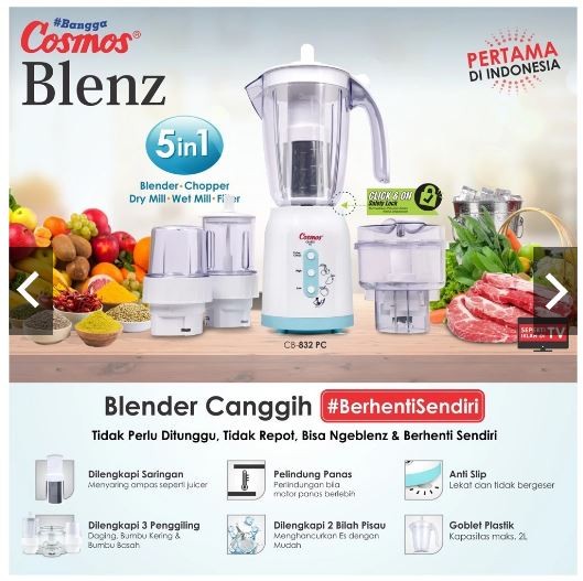 Cosmos Blender Blenz CB 832 PC 2 liter new