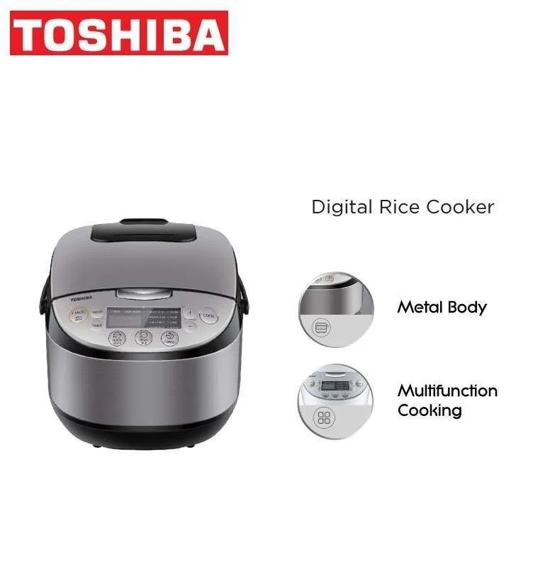 TOSHIBA Digital Rice Cooker - RC-10DR1TID(S) - Japanese Binchotan Coat