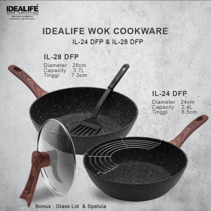 IDEALIFE Deep Frypan Panci Penggorengan 28 cm IL 28DFP