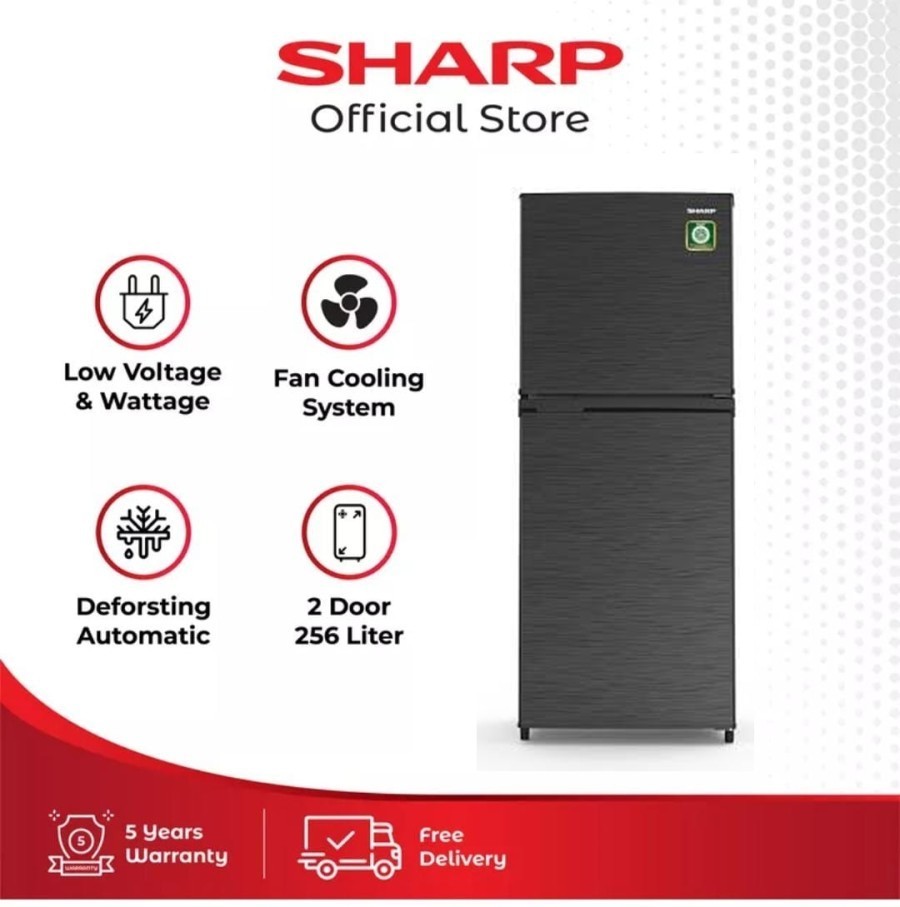 SHARP KULKAS 2 PINTU SJ 316 MNHS 2 PINTU