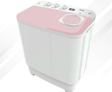 TOSHIBA VH-H75MN(WR) MESIN CUCI 2 TABUNG 6,5 KG - PINK