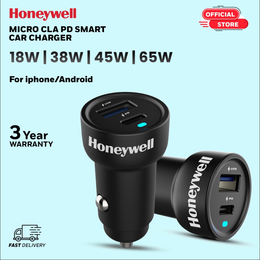Honewyell 18W/38W/45W/65W/100W Car Charger with Type C & USB 3.0