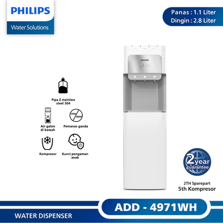 Philips Water Dispenser Bottom Loading ADD4971WH- Putih/Hitam