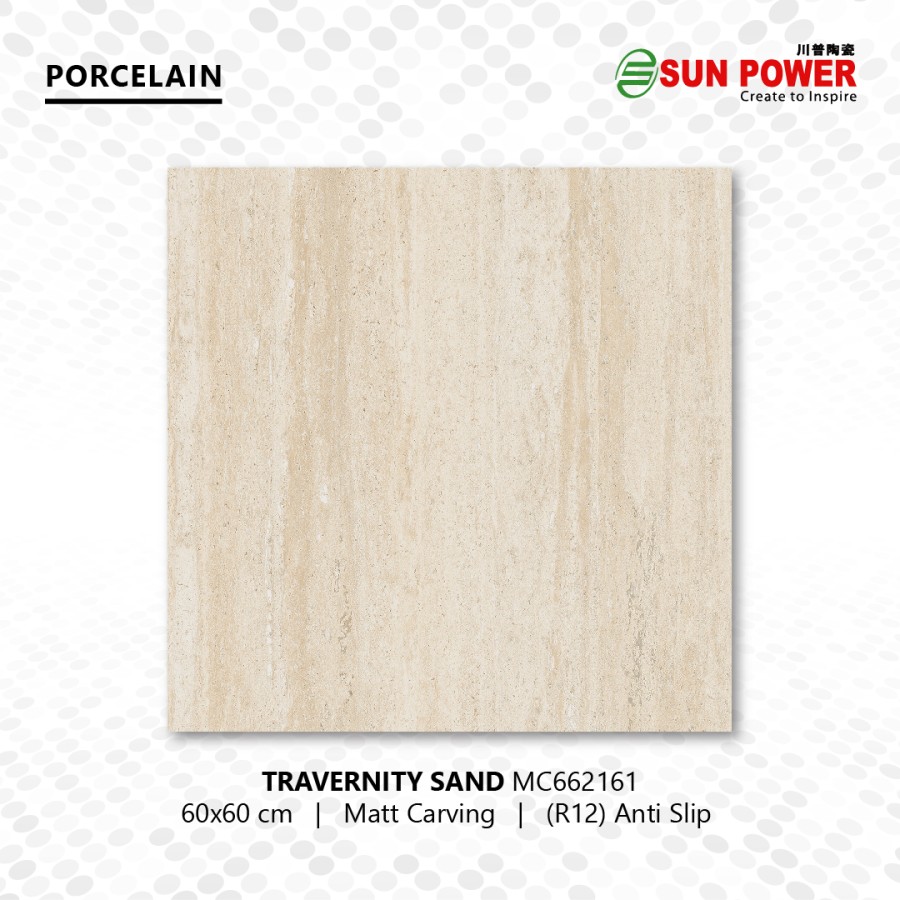 Granit Lantai Anti Slip Matt R12 - Travernity 60x60 | Sun Power