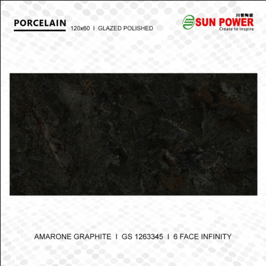 Granit Lantai Glossy Polished - Amarone Graphite Series | Sun Power