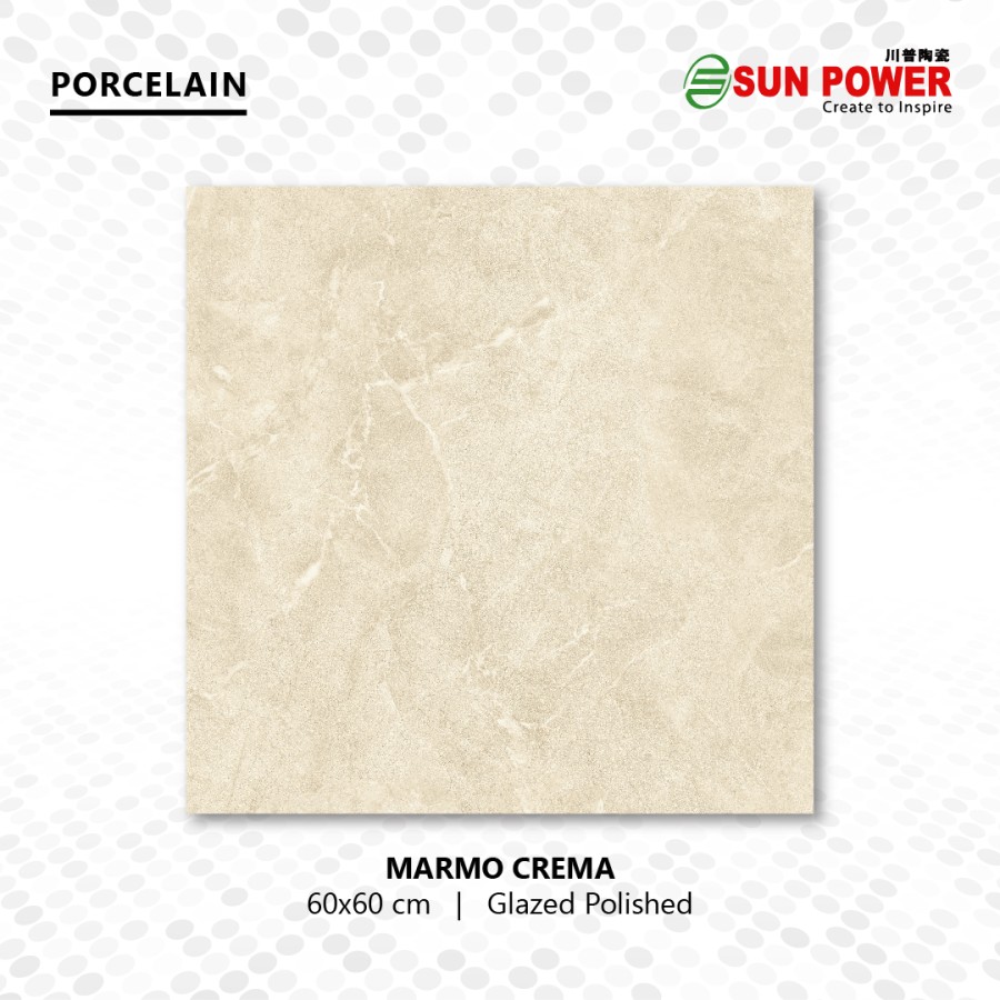 Granit Lantai - MARMO CREMA 60x60 | Lite Series | Sun Power