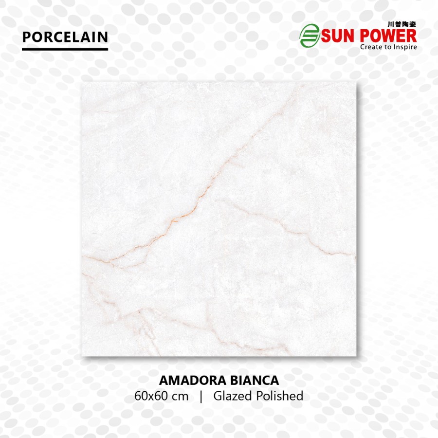 Granit Lantai - AMADORA BIANCA 60x60 | Lite Series | Sun Power