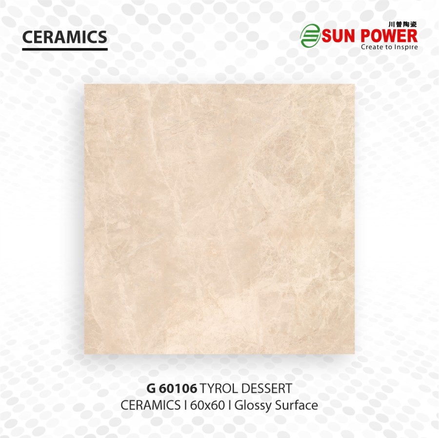Keramik Lantai Body Putih Glossy - Tyrol Series 60x60 | Sun Power