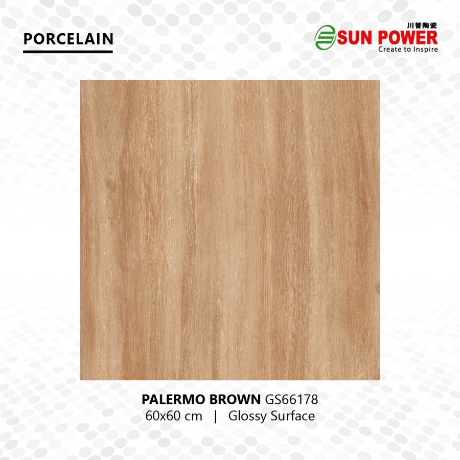 Granit Lantai Glossy Polished - Palermo Brown 60x60 | Sun Power