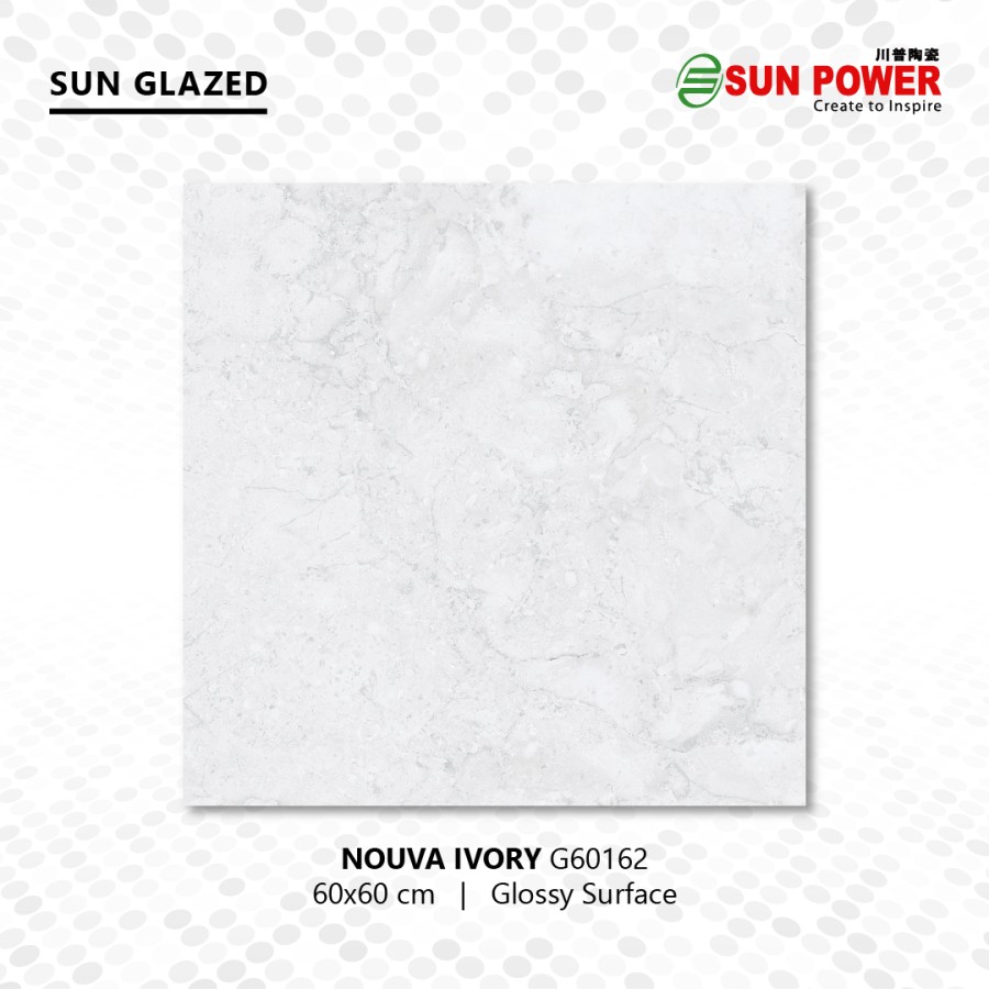 Keramik Lantai Body Putih Glossy - Nouva Series 60x60 | Sun Power