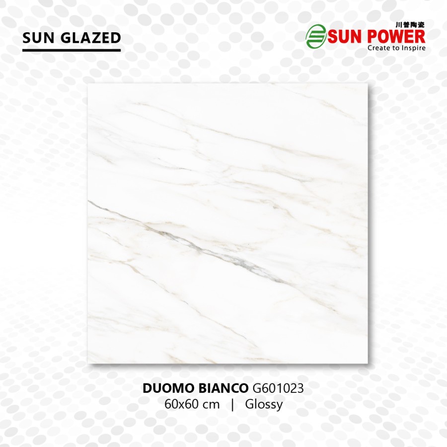 Keramik Lantai Body Putih Glossy - Duomo Bianco 60x60 | Sun Power