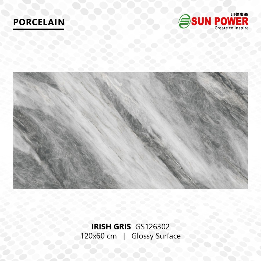 Granit Lantai Glossy Polished - Irish Gris 120x60 | Sun Power