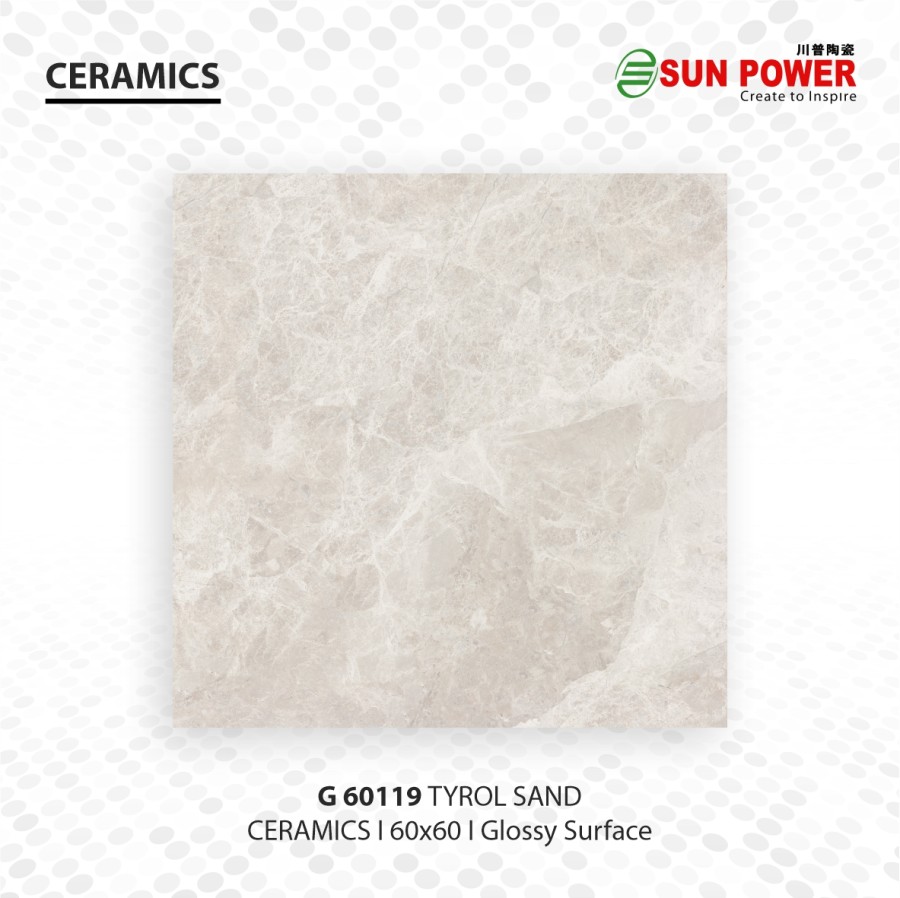 Keramik Lantai Body Putih Glossy - Tyrol Series 60x60 | Sun Power