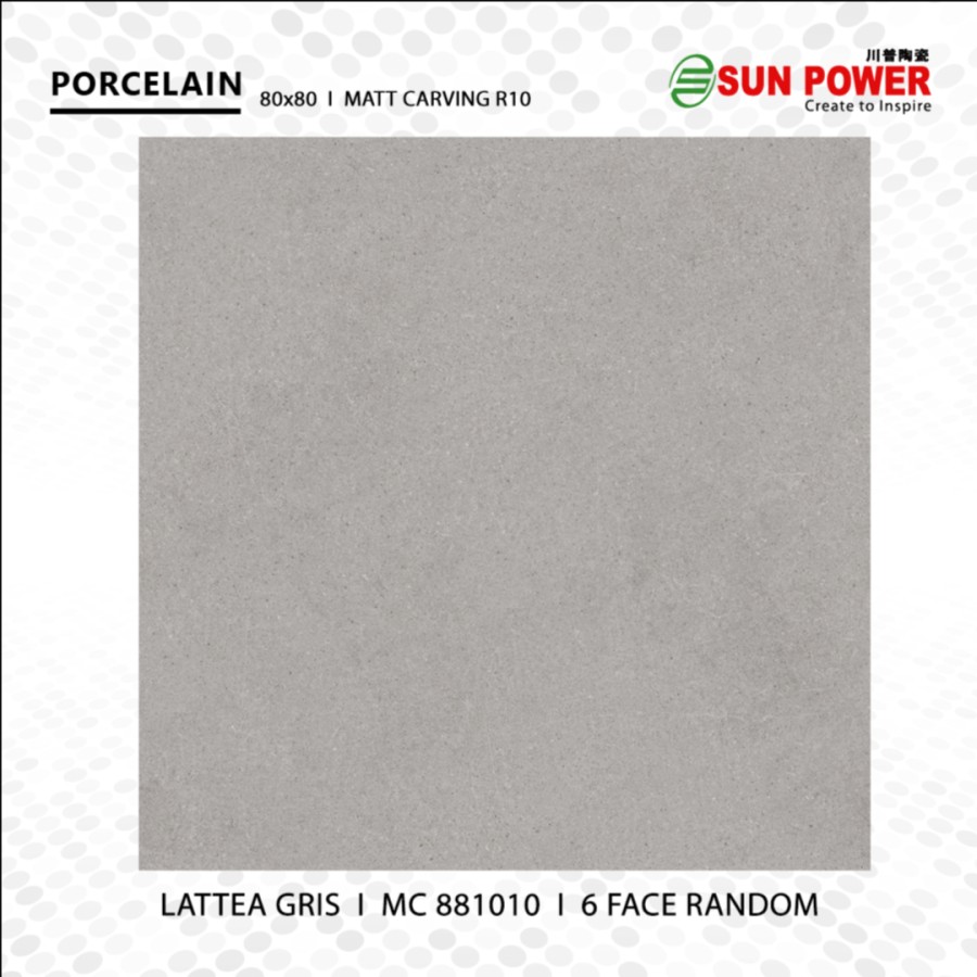 Granit Lantai Matt Carving 80x80 - Lattea Gris | Sun Power