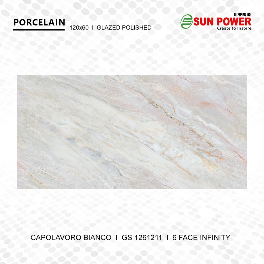 Granit Lantai Glossy Polished - Capolavoro Bianco Series | Sun Power