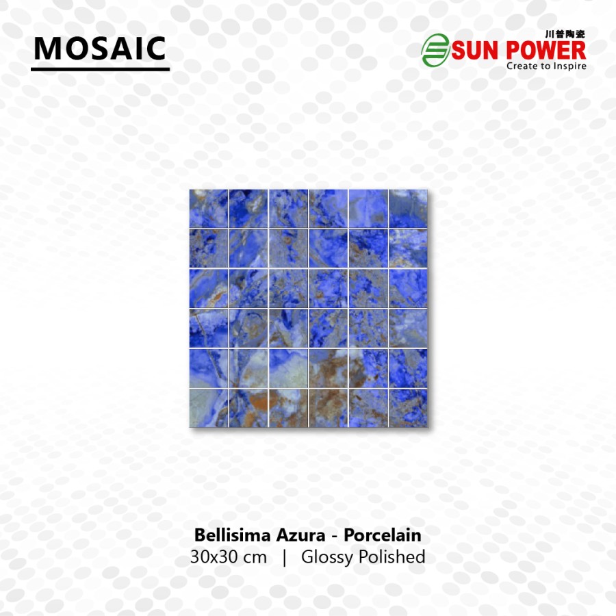 Granit Mozaik Glossy Polished - Bellisima Azura 30x30 | Sun Power