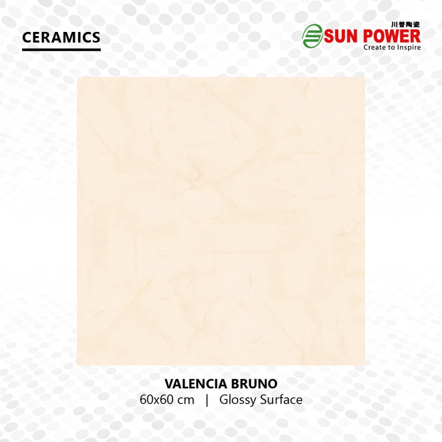 Keramik Lantai Body Putih Glossy Warna Cream 60x60 | Sun Power