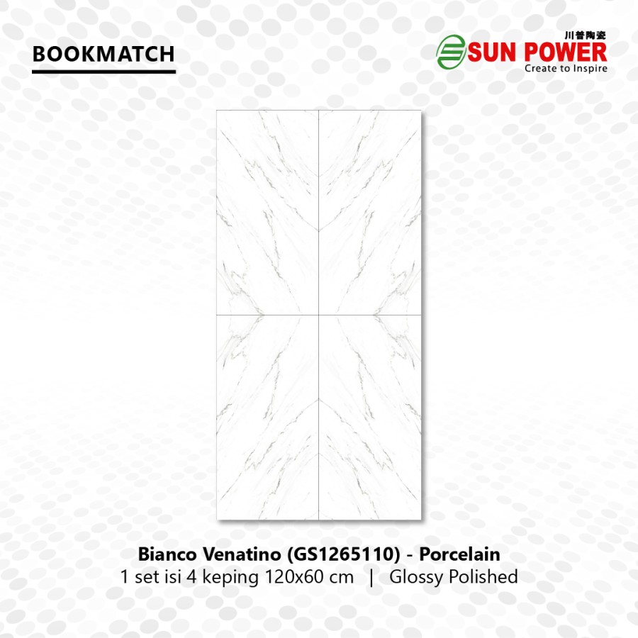 Granit Bookmatch Glossy Polished - Bianco Venatino | Sun Power
