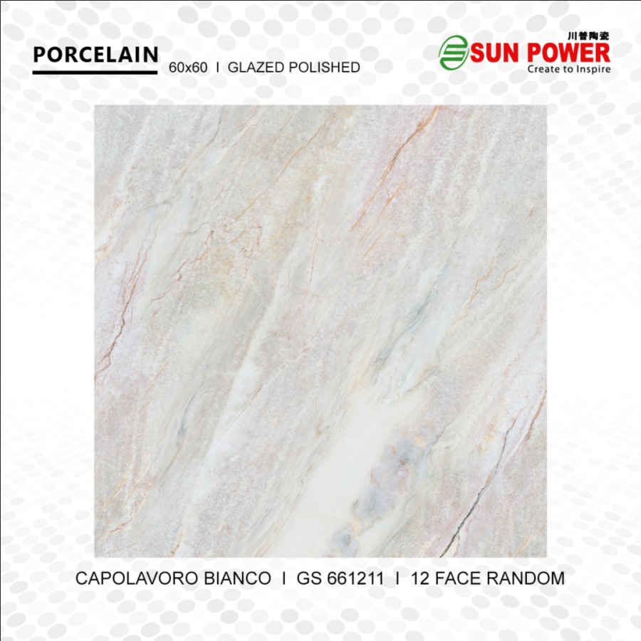 Granit Lantai Glossy Polished - Capolavoro Bianco Series | Sun Power