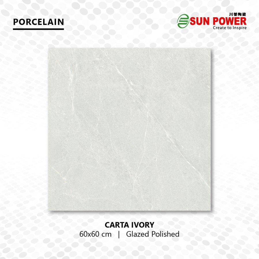 Granit Lantai - CARTA IVORY 60x60 | Lite Series | Sun Power