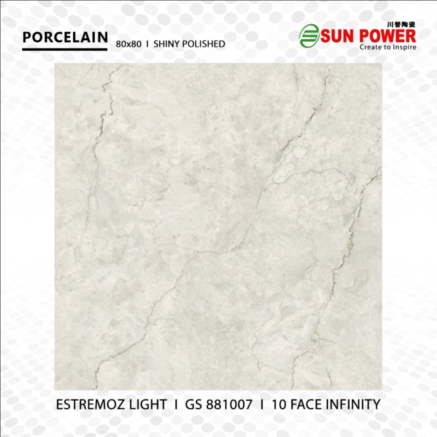 Granit Lantai Glossy Polished 80x80 - Estremoz Light | Sun Power