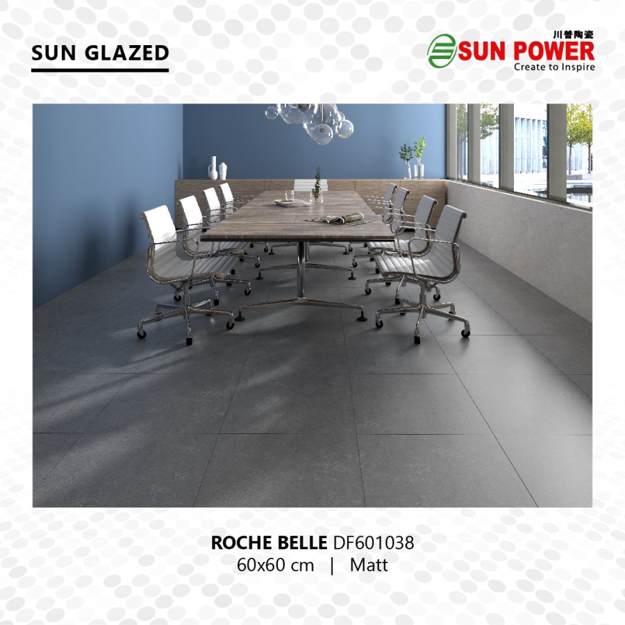 Keramik Lantai Body Putih Matt - Roche Belle 60x60 cm | Sun Power