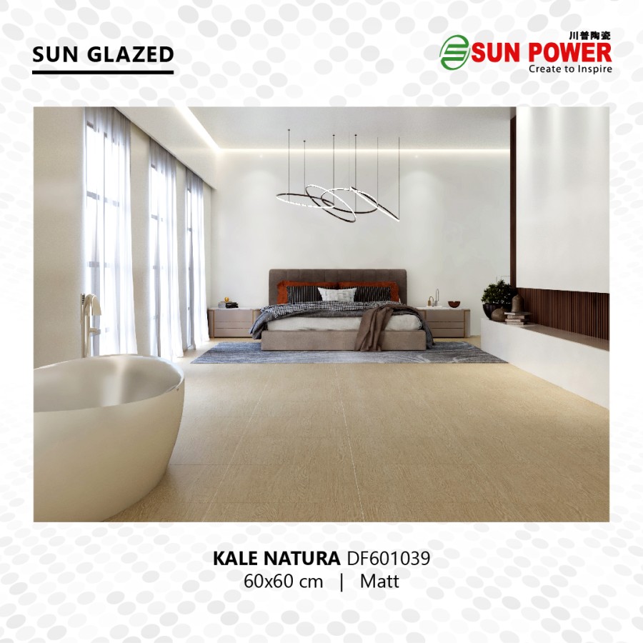 Keramik Lantai Body Putih Matt - Kale Natura 60x60 cm | Sun Power