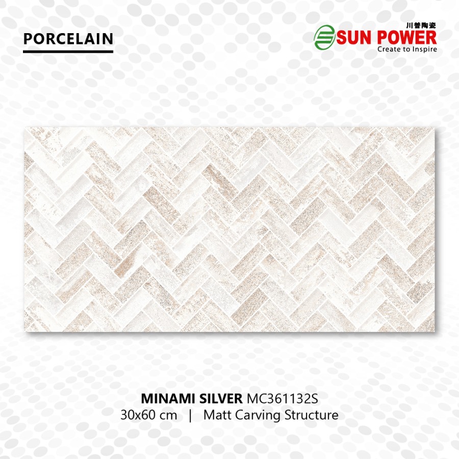 Granit Dinding Matt Carving Structure Minami Series 30x60 | Sun Power