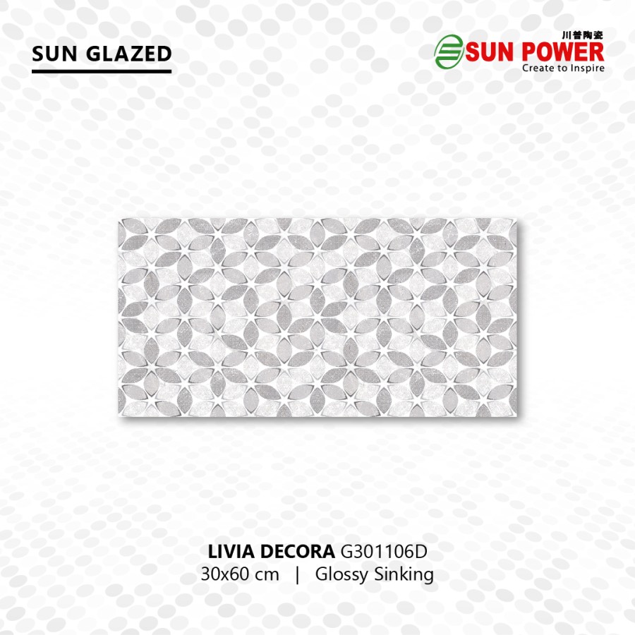 Keramik Dinding Dekoratif Glossy - Livia Series 30x60 cm | Sun Power