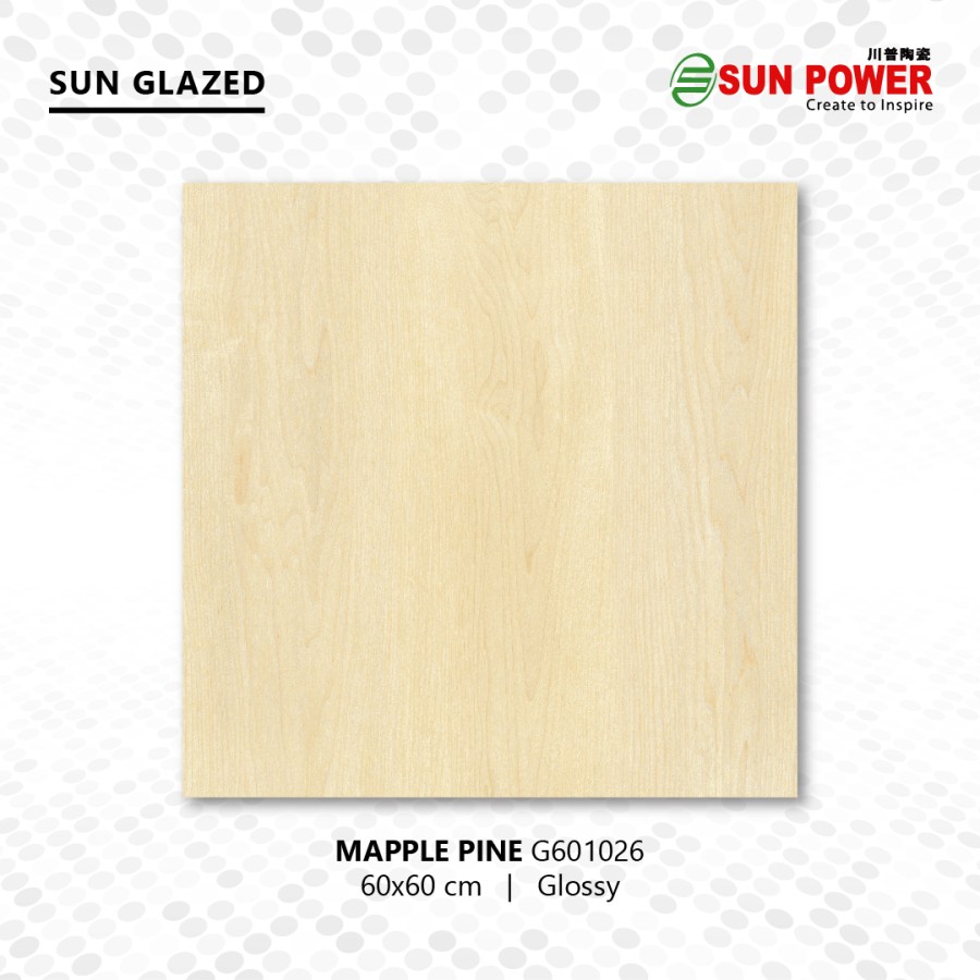 Keramik Lantai Body Putih Glossy - Mapple Series 60x60 | Sun Power