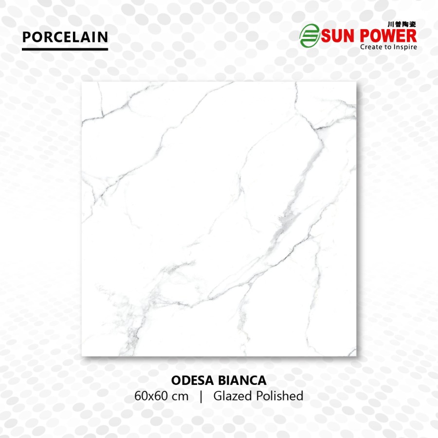 Granit Lantai - ODESA BIANCA 60x60 | Lite Series | Sun Power
