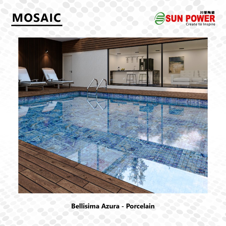 Granit Mozaik Glossy Polished - Bellisima Azura 30x30 | Sun Power