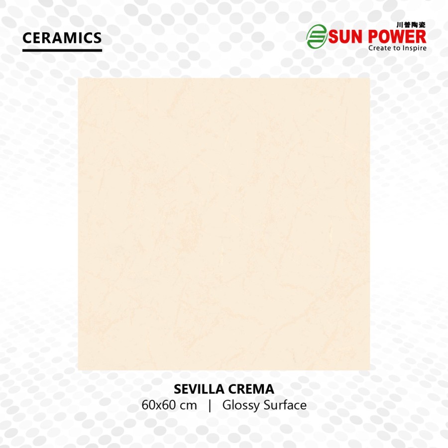 Keramik Lantai Body Putih Glossy Warna Cream 60x60 | Sun Power
