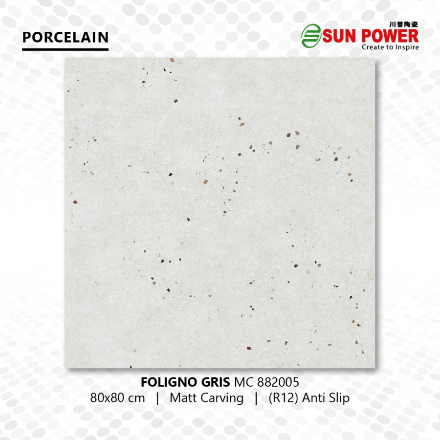 Granit Lantai Matt Carving 80x80 - Foligno Series | Sun Power