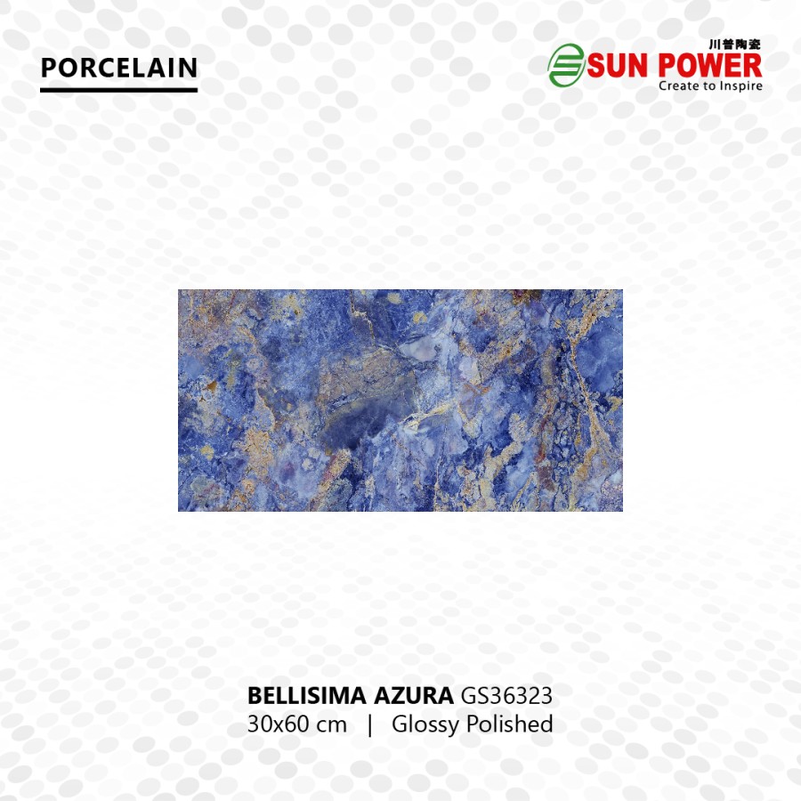 Granit Dinding Motif Marble 30x60 Glossy Polished - Bellisima Azura