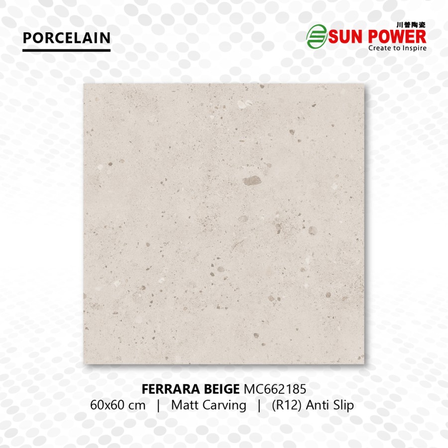 Granit Lantai Anti Slip Matt R12 - Ferrara Series 60x60 | Sun Power