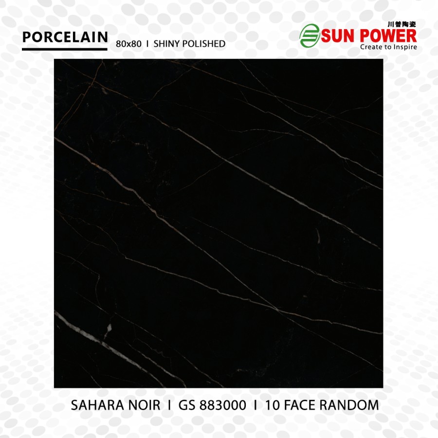 Granit Lantai Glossy Polished 80x80 - Sahara Noir | Sun Power