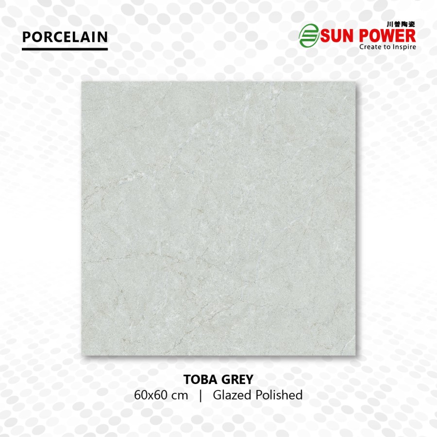 Granit Lantai - TOBA GREY 60x60 | Lite Series | Sun Power