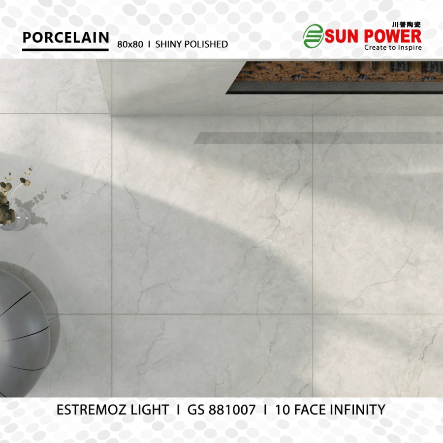 Granit Lantai Glossy Polished 80x80 - Estremoz Light | Sun Power