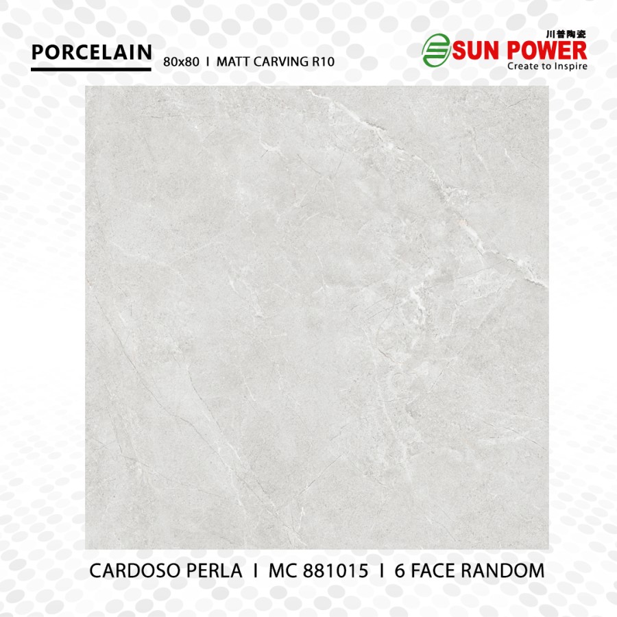 Granit Lantai Matt Carving 80x80 - Cardoso Perla | Sun Power