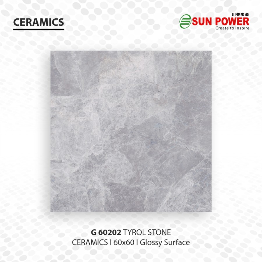 Keramik Lantai Body Putih Glossy - Tyrol Series 60x60 | Sun Power
