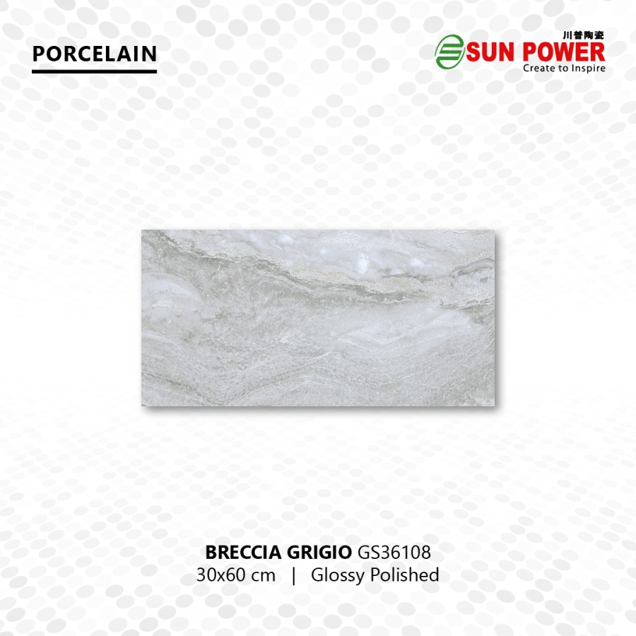 Granit Dinding Glossy Polished - Breccia Series 30x60 | Sun Power