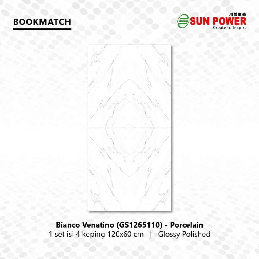 Granit Bookmatch Glossy Polished - Bianco Venatino | Sun Power