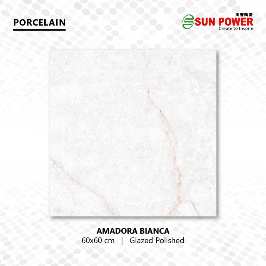 Granit Lantai - AMADORA BIANCA 60x60 | Lite Series | Sun Power